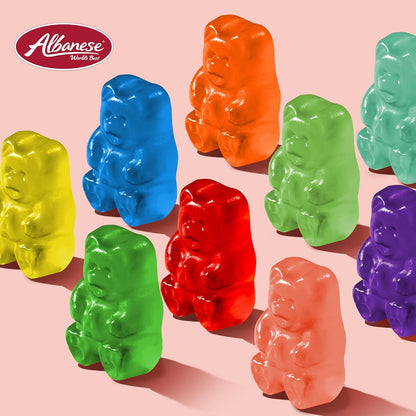 Albanese World's Best Gummi Bears Family Size – Smart Indulgence with Real Fruit Flavoring for Self Care Snack Cravings