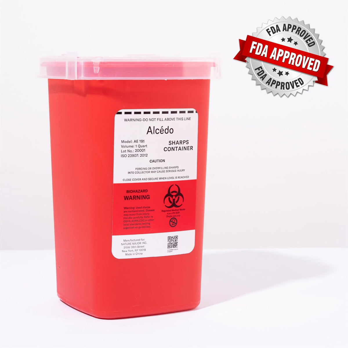 Alcedo Sharps Container 1 Quart – Discreet Needle Disposal for Daily GLP-1 and Insulin Wellness Routines