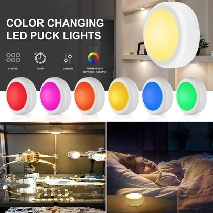 Alivation Remote Puck Lights as Holiday Gift for Women, Dimmable Battery Shelf Lighting for Easy Home Refresh Any Season