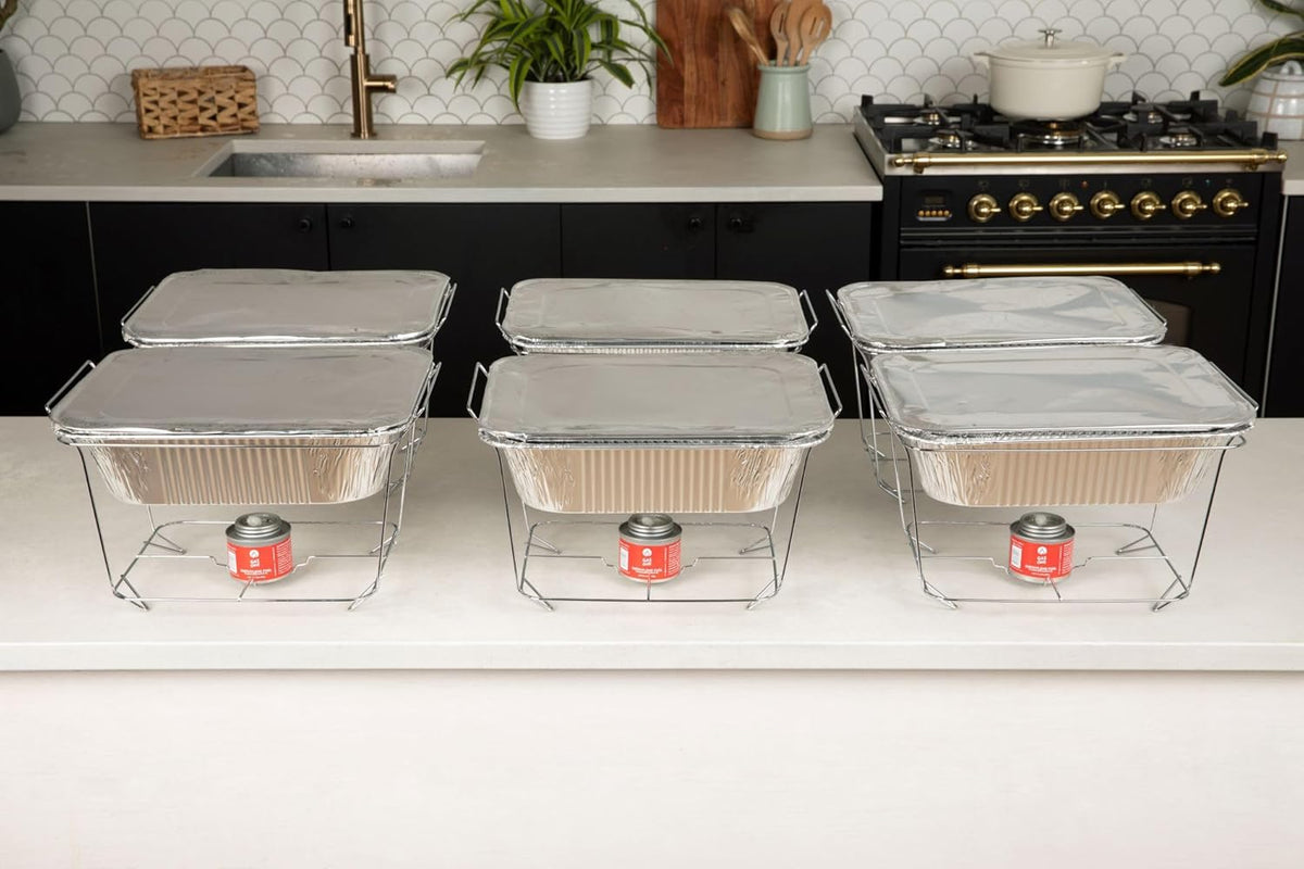 Alpha Living Chafing Dish Buffet Set – Effortless Disposable Buffet Kit for the Host Who Values Simplicity