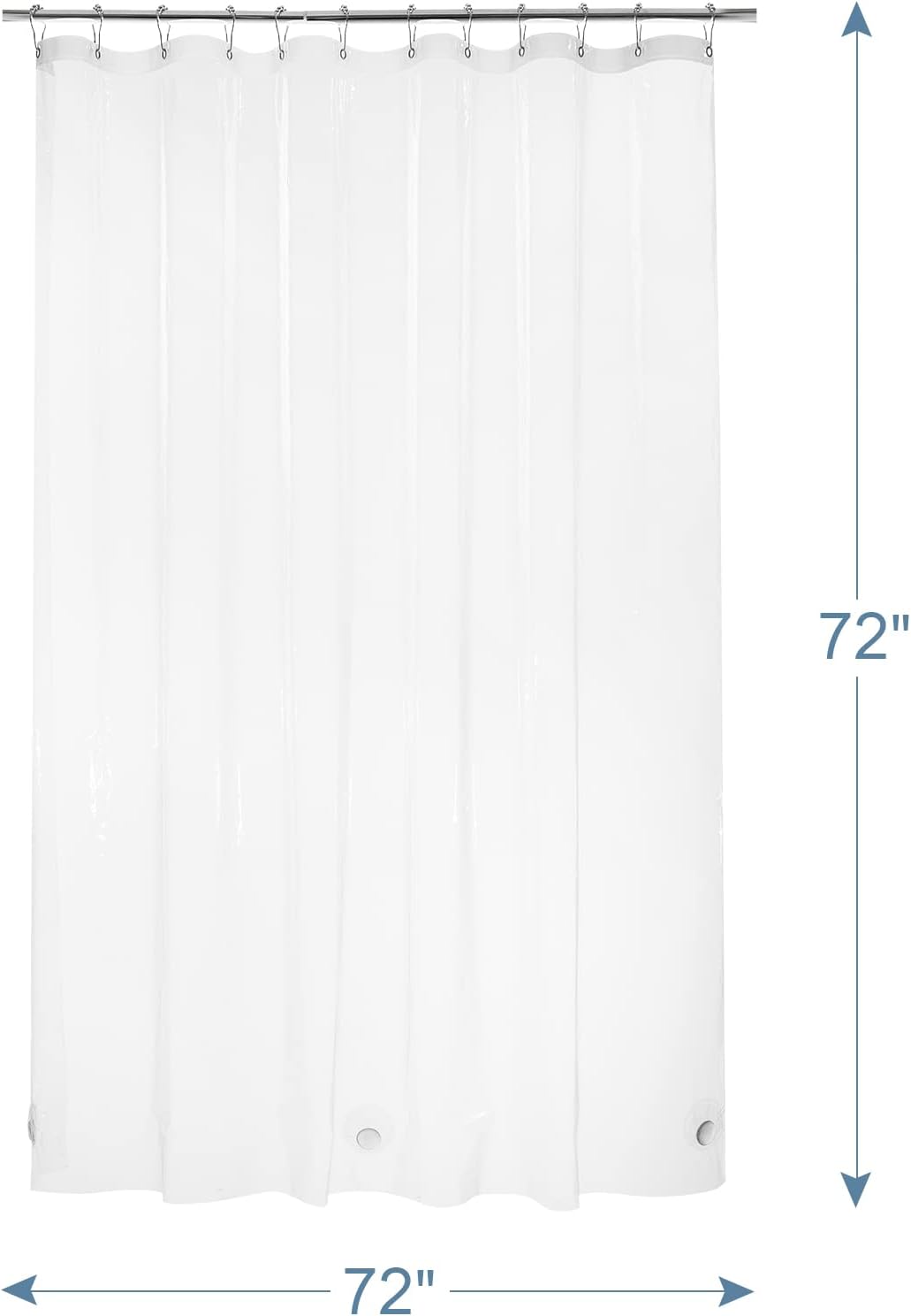 AmazerBath 12 Gauge Clear Shower Curtain Liner 72 x 72 – Travel-Ready Waterproof Divider for Camp, RV, and Backyard Setups