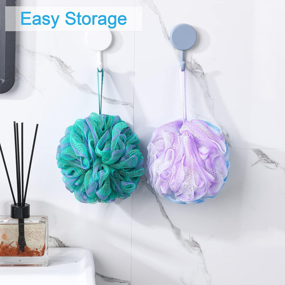 AmazerBath PE Mesh Body Scrubber Quartet – Smooth Skin Prep Routine for At-Home Spa and Relaxation Sessions