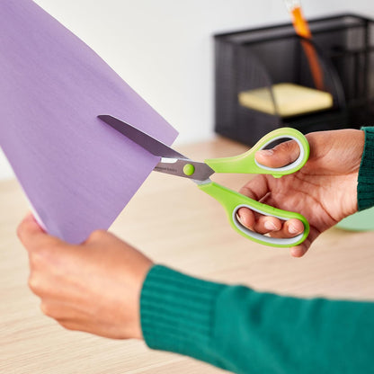 Amazon Basics Child-Friendly Craft Scissors 3-Pack, Ambidextrous Soft-Grip for Classroom Art Room and Homework Stations