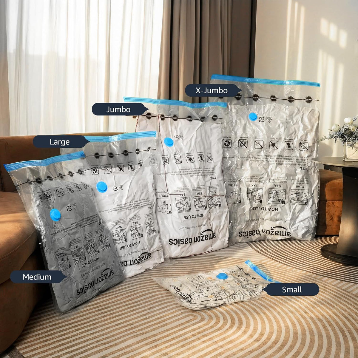 Amazon Basics Vacuum Storage Bags – Dorm Room Storage Hack for College Students, Study-Space Declutter