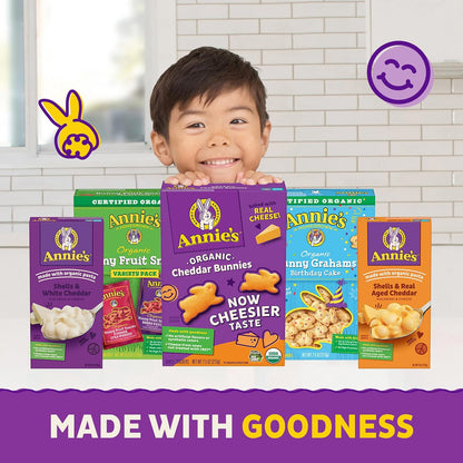 Annie's Organic Cheddar Cheesy Smiles – Grab and Go Snack for Hiking and Beach Days, 4 oz