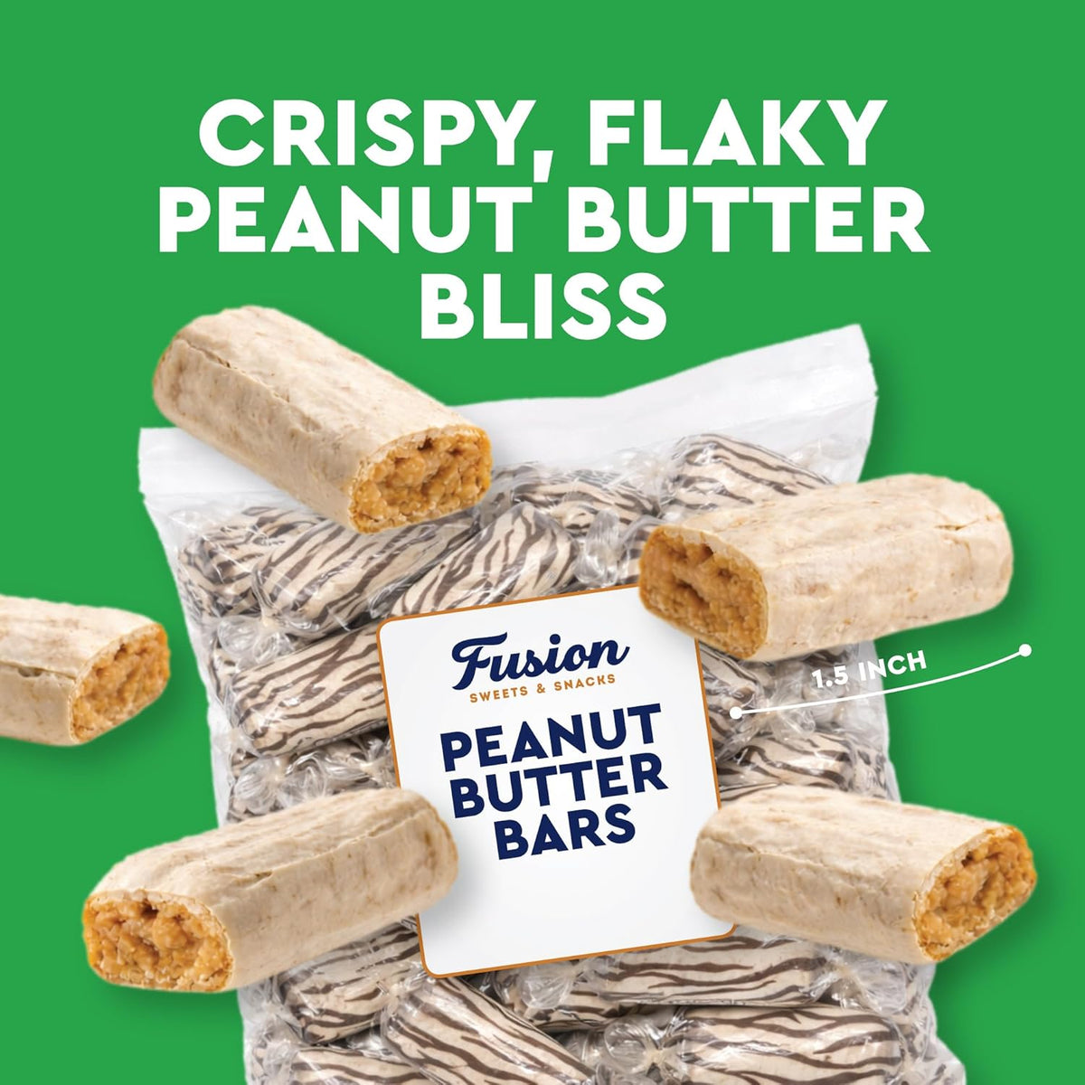 Atkinson's Peanut Butter Bars Candy – Desk Drawer Pick-Me-Up, Bulk Individually Wrapped Peanut Butter Bar Snacks for Busy Workdays, 1 Pound