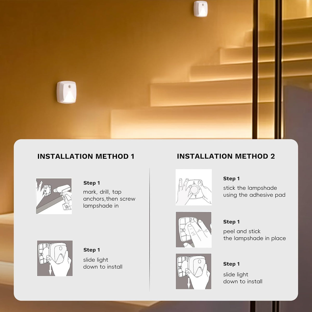 Aurora Glow 6-Pack Stick-On Lights – Less-Is-More Auto Lighting for Hallways, Closets, and Stairs