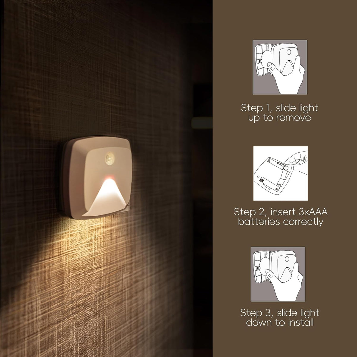 Aurora Glow 6-Pack Stick-On Lights – Less-Is-More Auto Lighting for Hallways, Closets, and Stairs