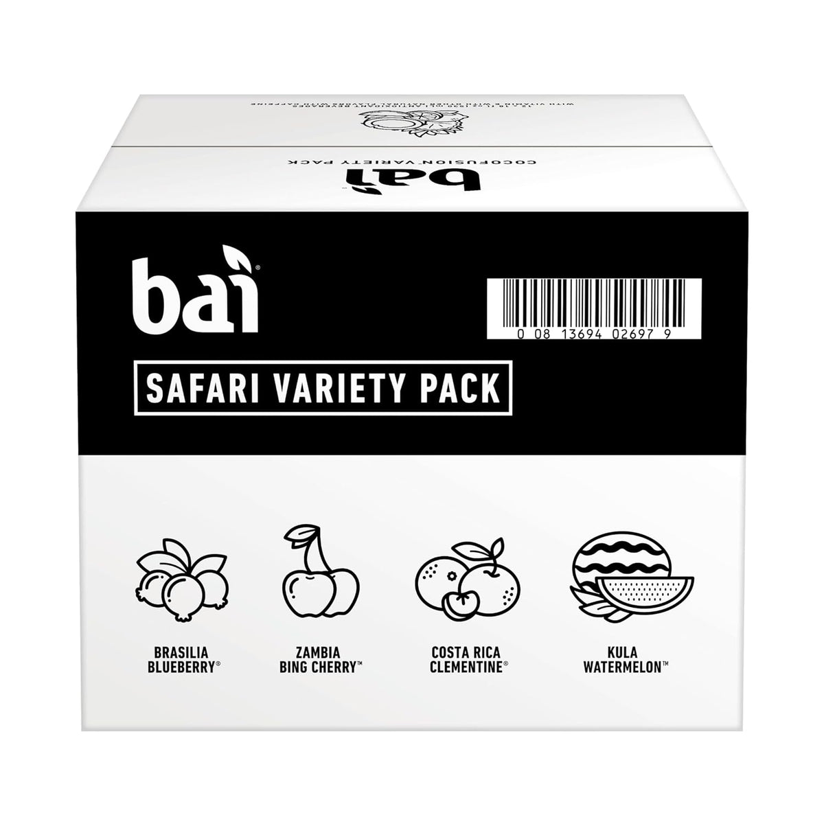 Bai Antioxidant Water – Afternoon Office Pick Me Up with 55mg Natural Caffeine, Stevia Sweetened Focus Drink, 18 fl oz, 12 Pack