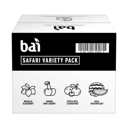 Bai Antioxidant Water – Afternoon Office Pick Me Up with 55mg Natural Caffeine, Stevia Sweetened Focus Drink, 18 fl oz, 12 Pack