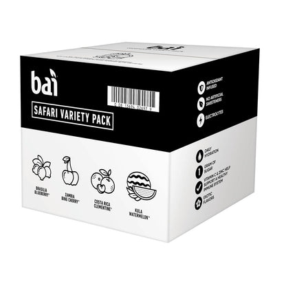 Bai Antioxidant Water – Afternoon Office Pick Me Up with 55mg Natural Caffeine, Stevia Sweetened Focus Drink, 18 fl oz, 12 Pack
