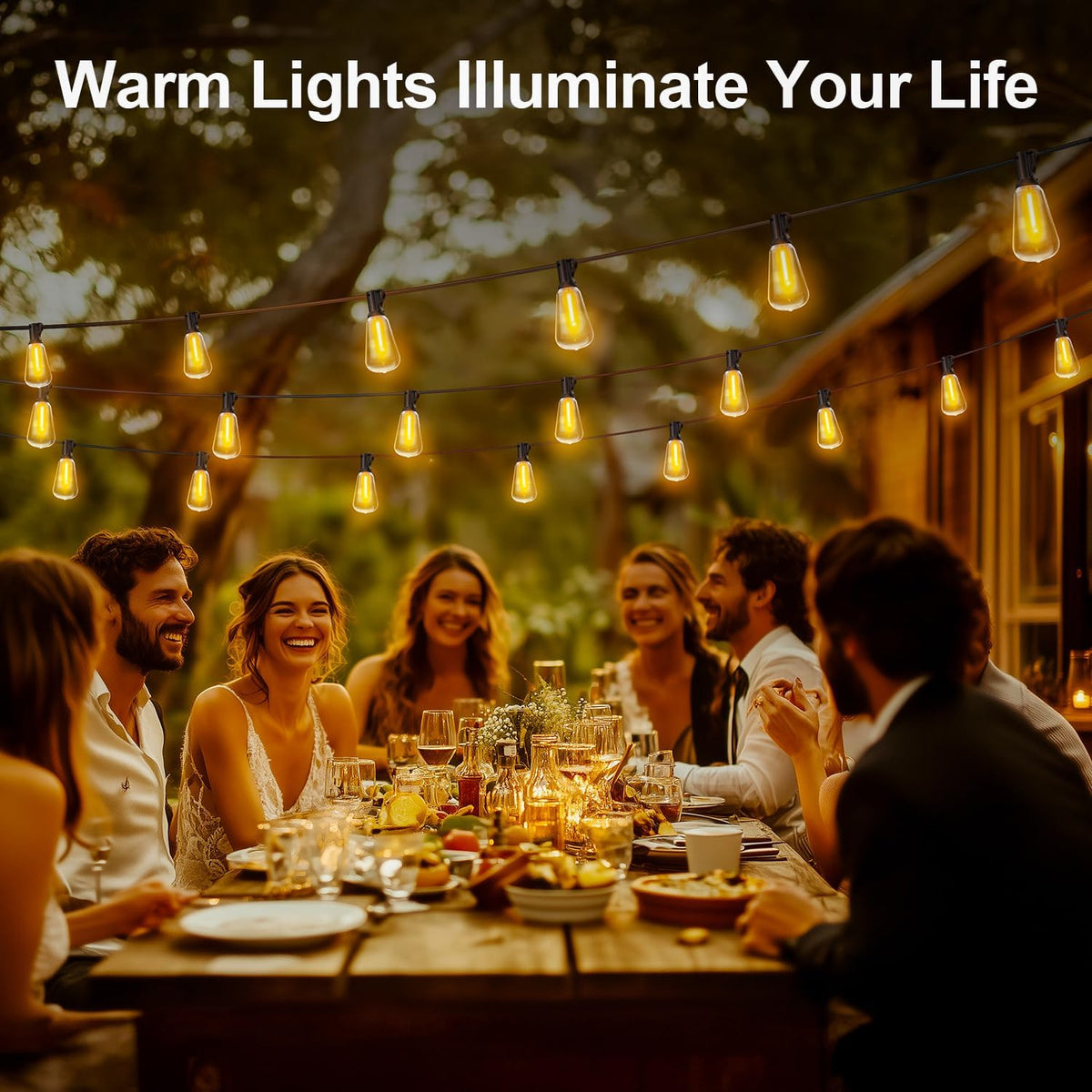 Banord ST38 LED String Lights – 100ft Housewarming Gift for Her with Remote and Timer Patio Lights