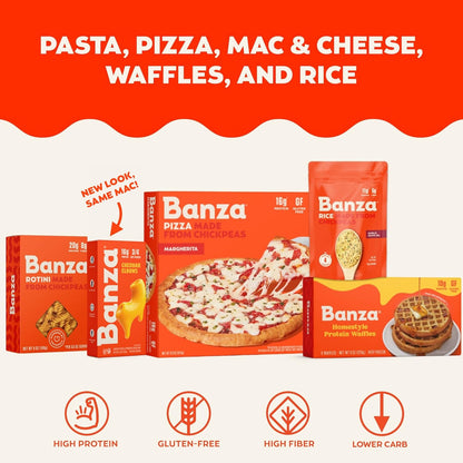 Banza Chickpea Pasta 6-Box Variety – Fiber-Rich Gluten-Free Pasta Alternative for Balanced Living