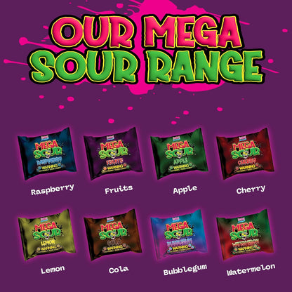 Barnetts Mega Sour Candy Fruits 104g – Hiking Trail and Day Trip Tangy Treat, Lightweight British Hard Sweets