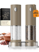 [Brand] Electric Salt and Pepper Mill – Understated Kitchen Upgrade, Quiet Ceramic Core in Matte Black