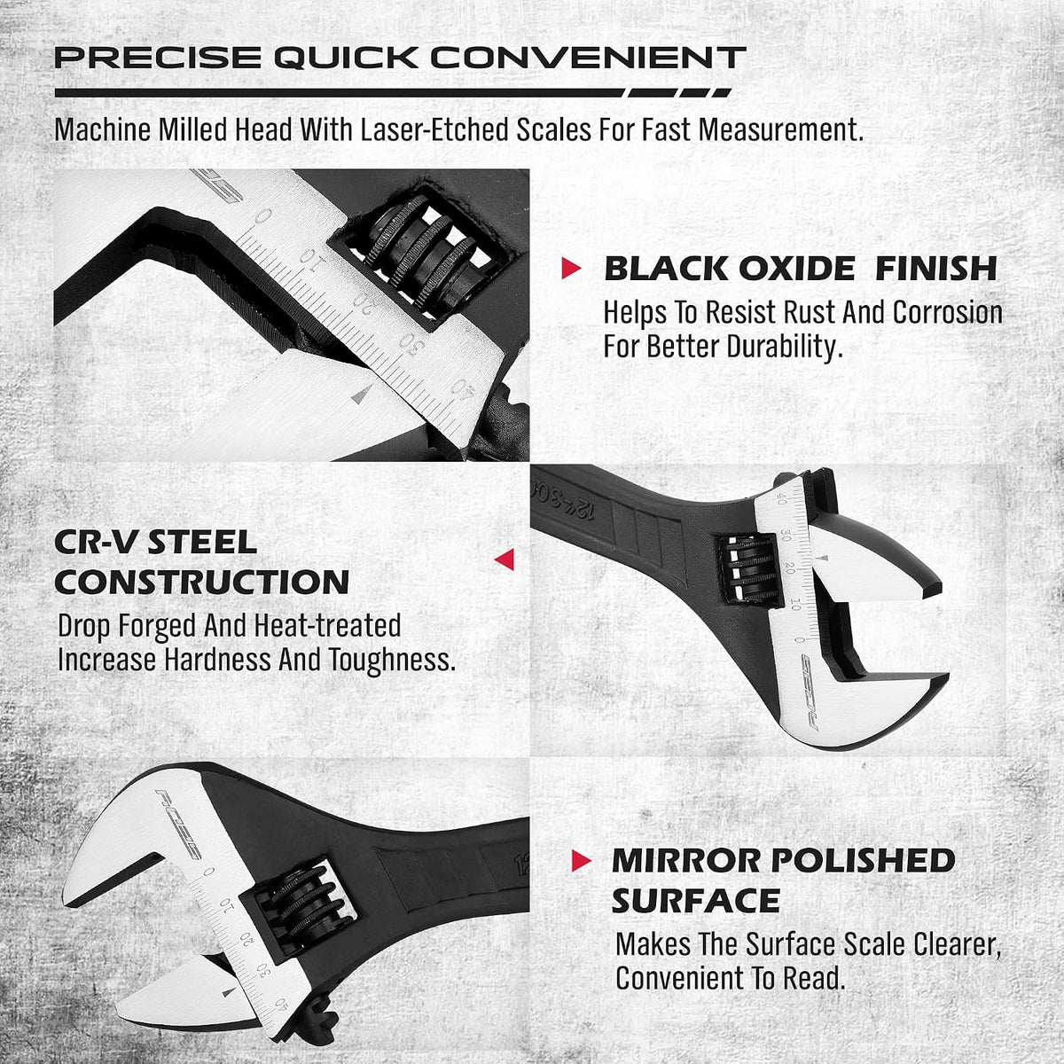 black oxide finish for corrosion and rust resistance