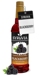 Syruvia Blackberry Syrup - 25.4 fl oz Low-Sugar Flavoring for Guilt-Free Iced Tea and Mindful Morning Lattes