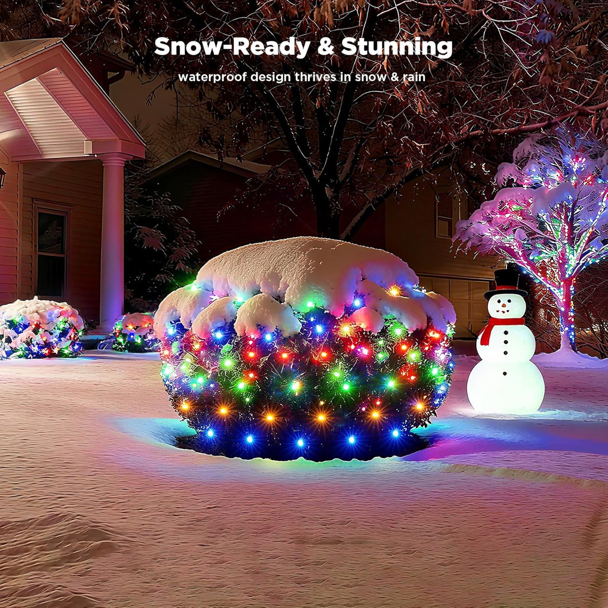 BlcTec Christmas Net Lights – Aesthetic 176 LED Holiday Mesh, 8 Lighting Modes for Indoor Shrubs, Planters, and Fireplace Garlands