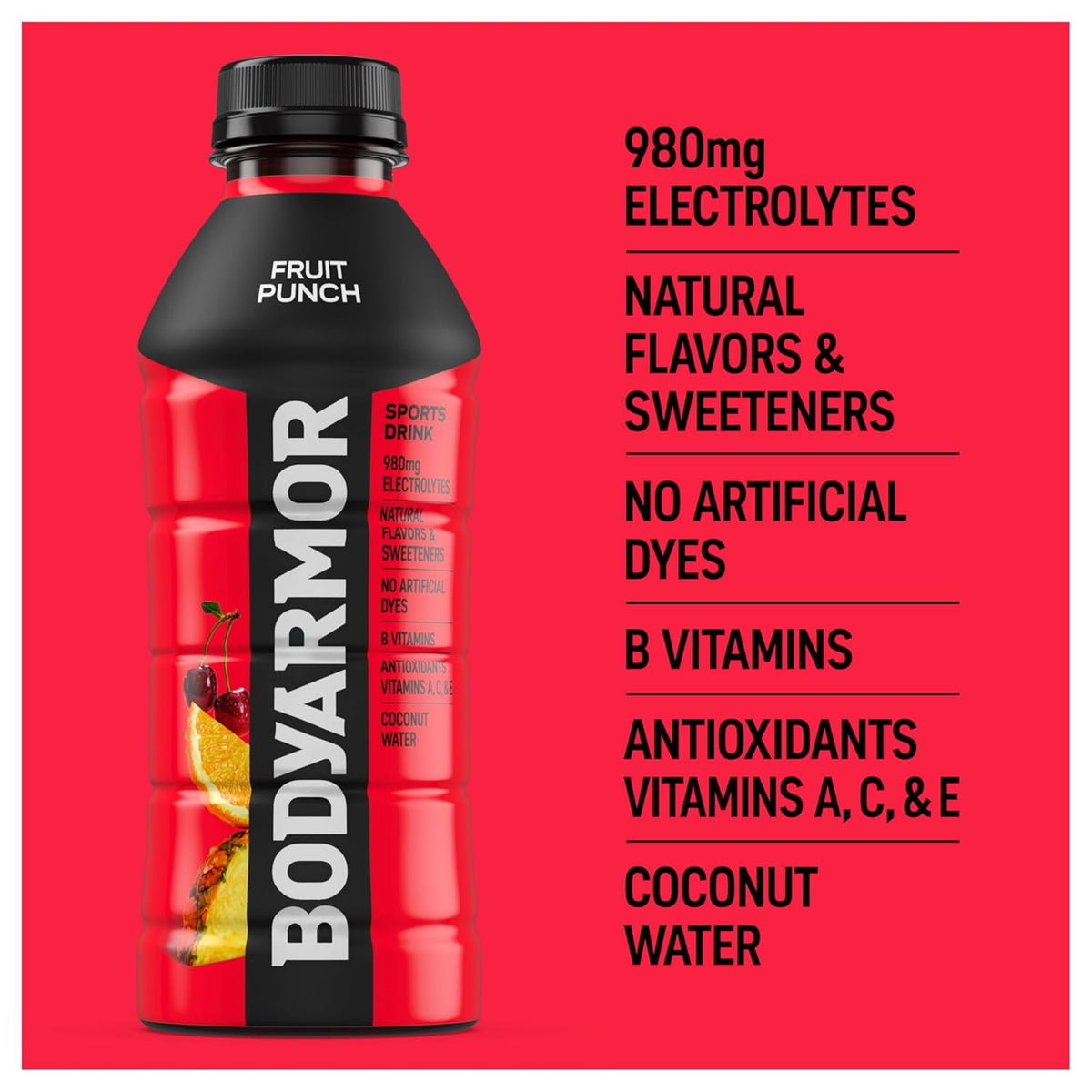 BODYARMOR Electrolyte Beverage – Clean Hydration Staple for Home Office and Recovery Routines, Real Coconut Water Base