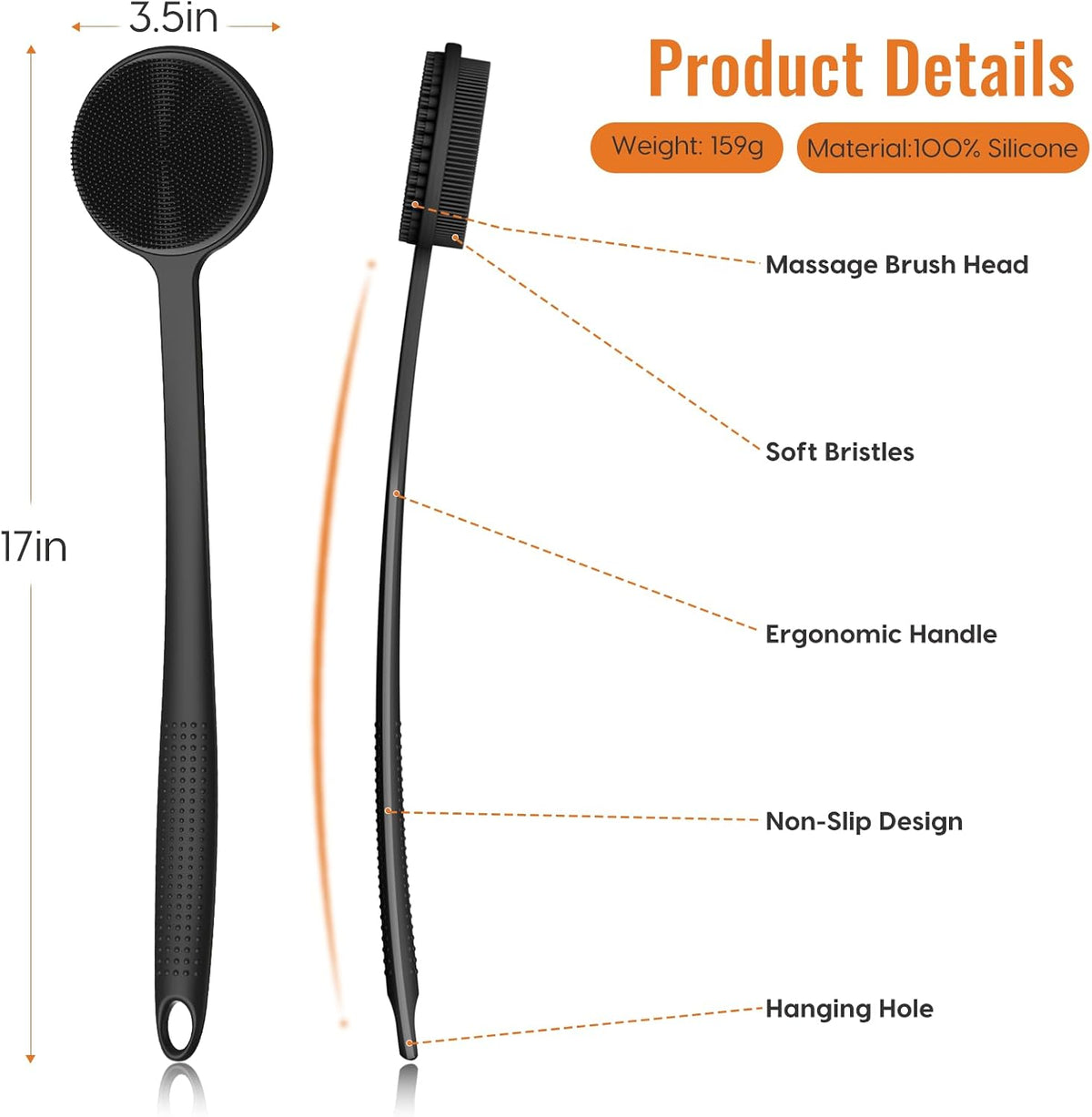 [Brand Name] Long Handle Body Brush – Post-Workout Recovery and Spa-Inspired Bath Time Wellness