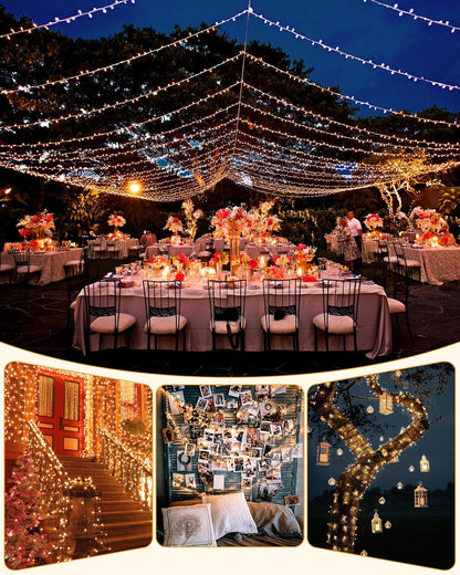 Brightown Solar String Lights – Year Round Home Atmosphere, Dusk to Dawn Warm Glow 2 Pack