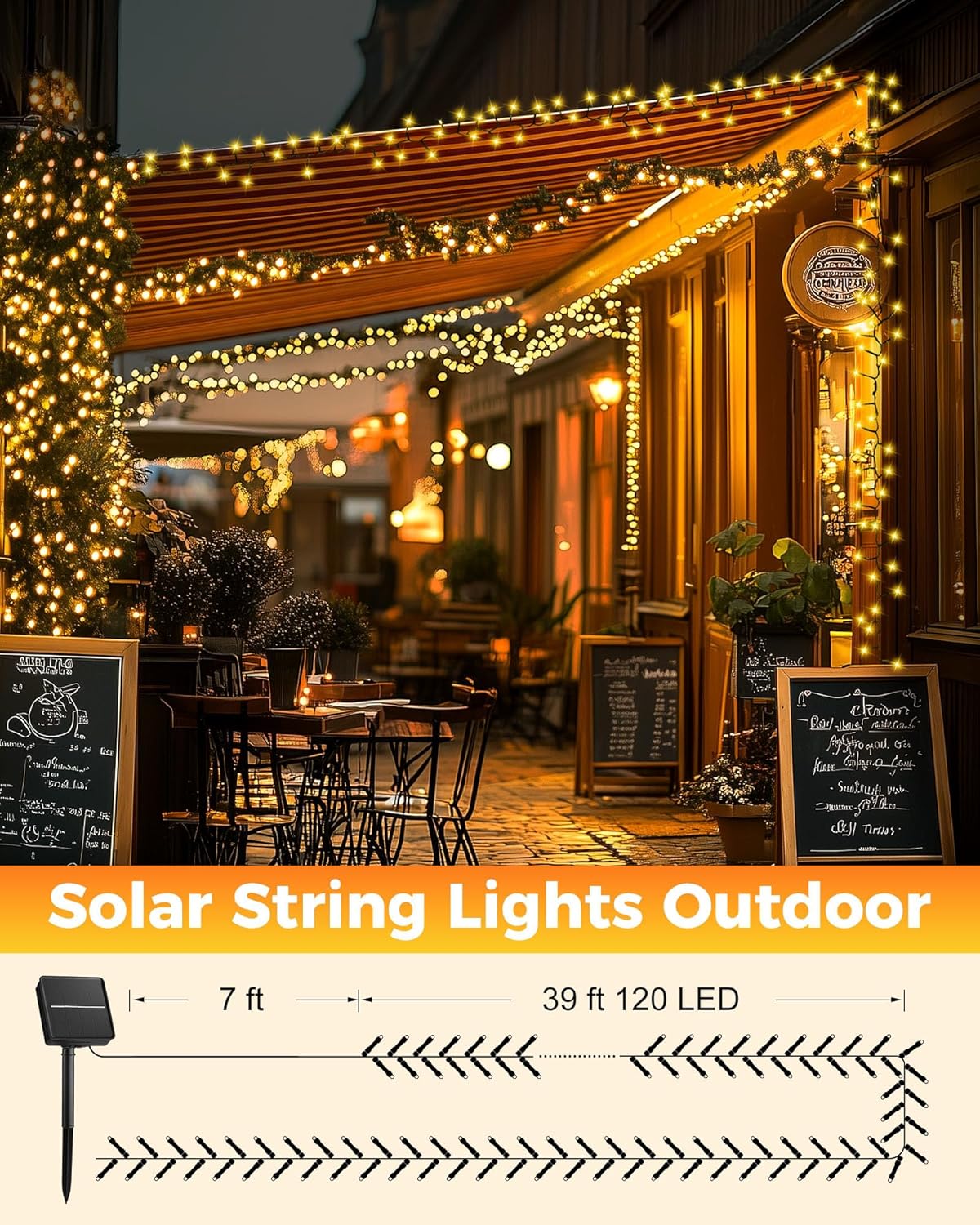 Brightown Solar String Lights – Year Round Home Atmosphere, Dusk to Dawn Warm Glow 2 Pack