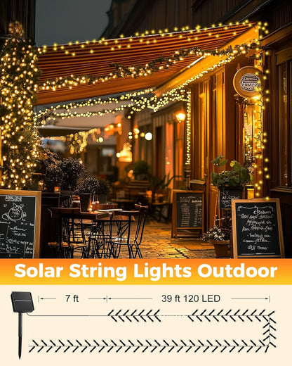 Brightown Solar String Lights – Year Round Home Atmosphere, Dusk to Dawn Warm Glow 2 Pack