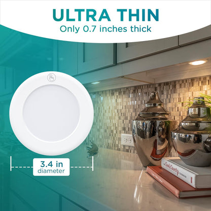 Brilliant Evolution Adhesive LED Puck Lights – Quiet Design Accent for Intentional Living Rooms and Reading Nooks, Pack of 2
