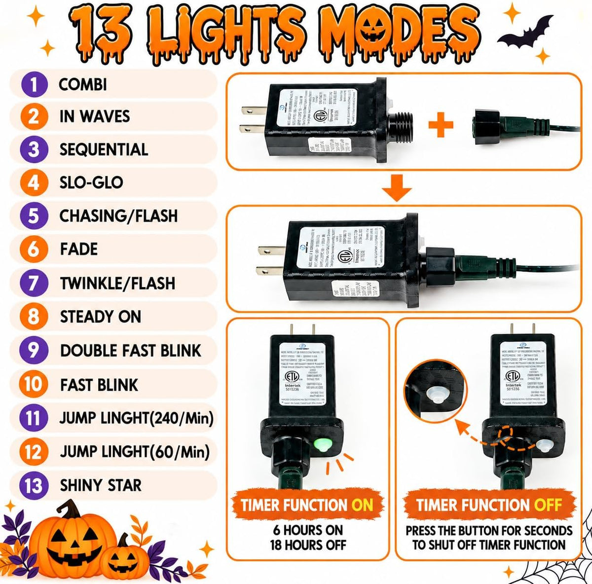 built-in timer and twinkling function