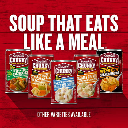 Campbell's Chunky Pub-Style Chicken Pot Pie Soup, 18.8 oz Can – Protein-Rich Emergency Ration for Camping and Overlanding