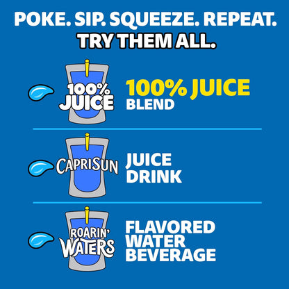 Capri Sun Fruit Punch Juice Pouches for After-School Program Stocking – 40 Single-Serve Drinks with No Added Sugar