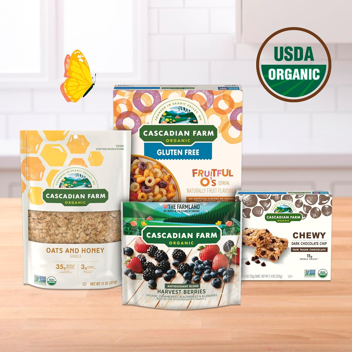 Cascadian Farm Organic Fruitful O's Cereal – Gentle-On-Stomach Dry Snack Handful for Kids on the Go
