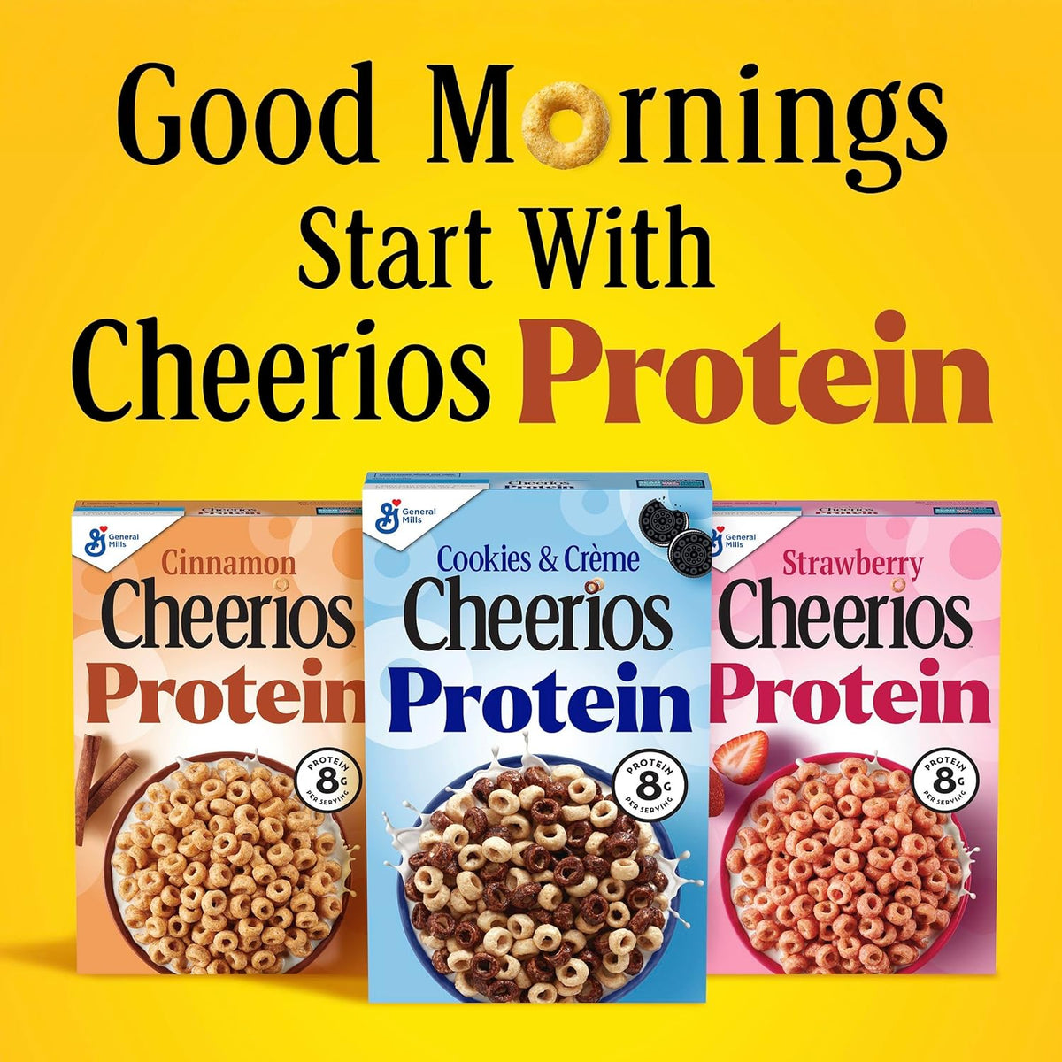 Cheerios High Protein Strawberry Cereal – Safe Gluten Free Option for Children with Sensitivities, 15 oz Family Size
