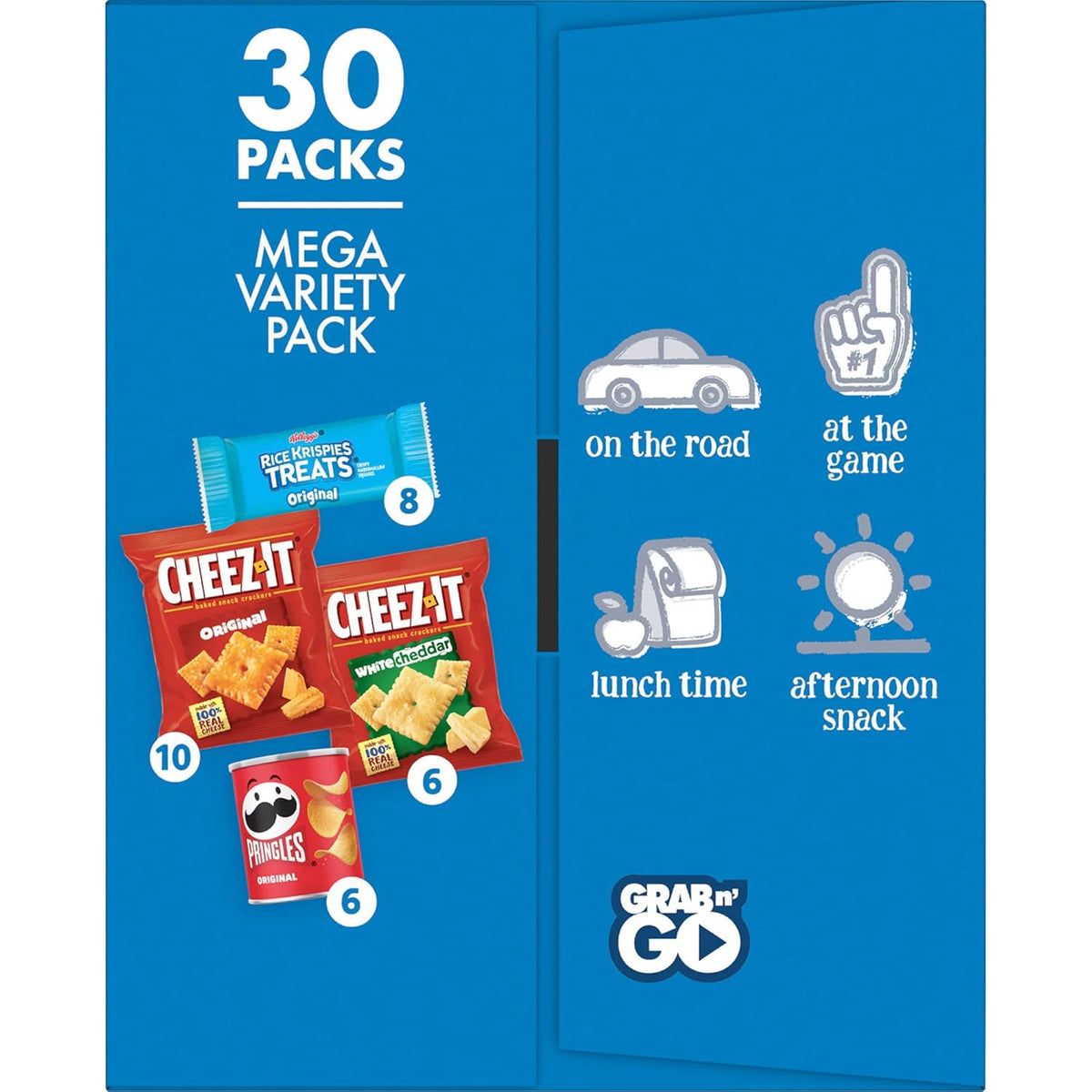 Cheez-It, Pringles & Rice Krispies Treats Variety Snack Pack – Housewarming Gift Basket Stuffer for New Neighbors, 30 Count