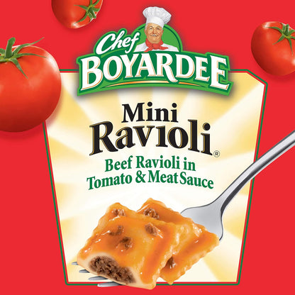 Chef Boyardee Mini Beef Ravioli, 5-Pack Value Pasta for Busy Workweek Meal Prep, 15 oz Cans