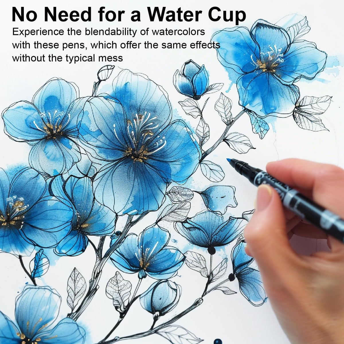chisel-style brush stroke with line size of 0.4mm for precise detailing