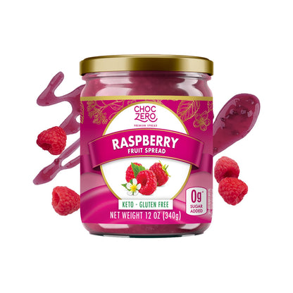 ChocZero Raspberry Jam Preserves, No Added Sugar, Keto Fruit Spread, Great Source of Fiber, All Natural, 12 Ounces (Pack of 1)