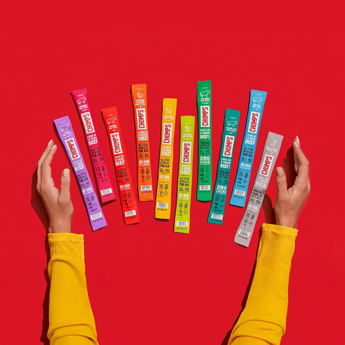Chomps Turkey Jerky Sticks 10-Pack – Gluten Free and Dairy Free After School Snack for Sensitive Kids