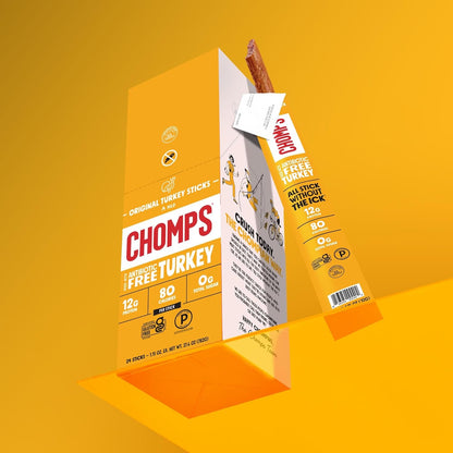 Chomps Turkey Jerky Sticks 10-Pack – Gluten Free and Dairy Free After School Snack for Sensitive Kids
