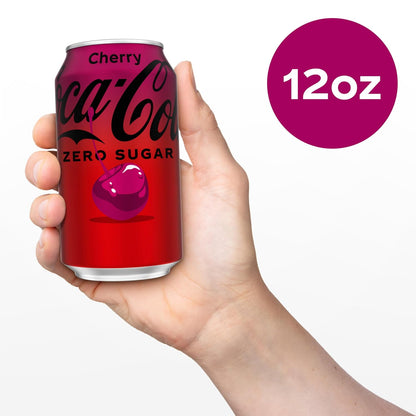 Coca-Cola Cherry Zero Soda - Zero-Sugar Lunch Bag Companion for Clean Eating Goals, 12 fl oz Cans (Pack of 12)