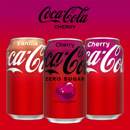 Coca-Cola Cherry Zero Soda - Zero-Sugar Lunch Bag Companion for Clean Eating Goals, 12 fl oz Cans (Pack of 12)