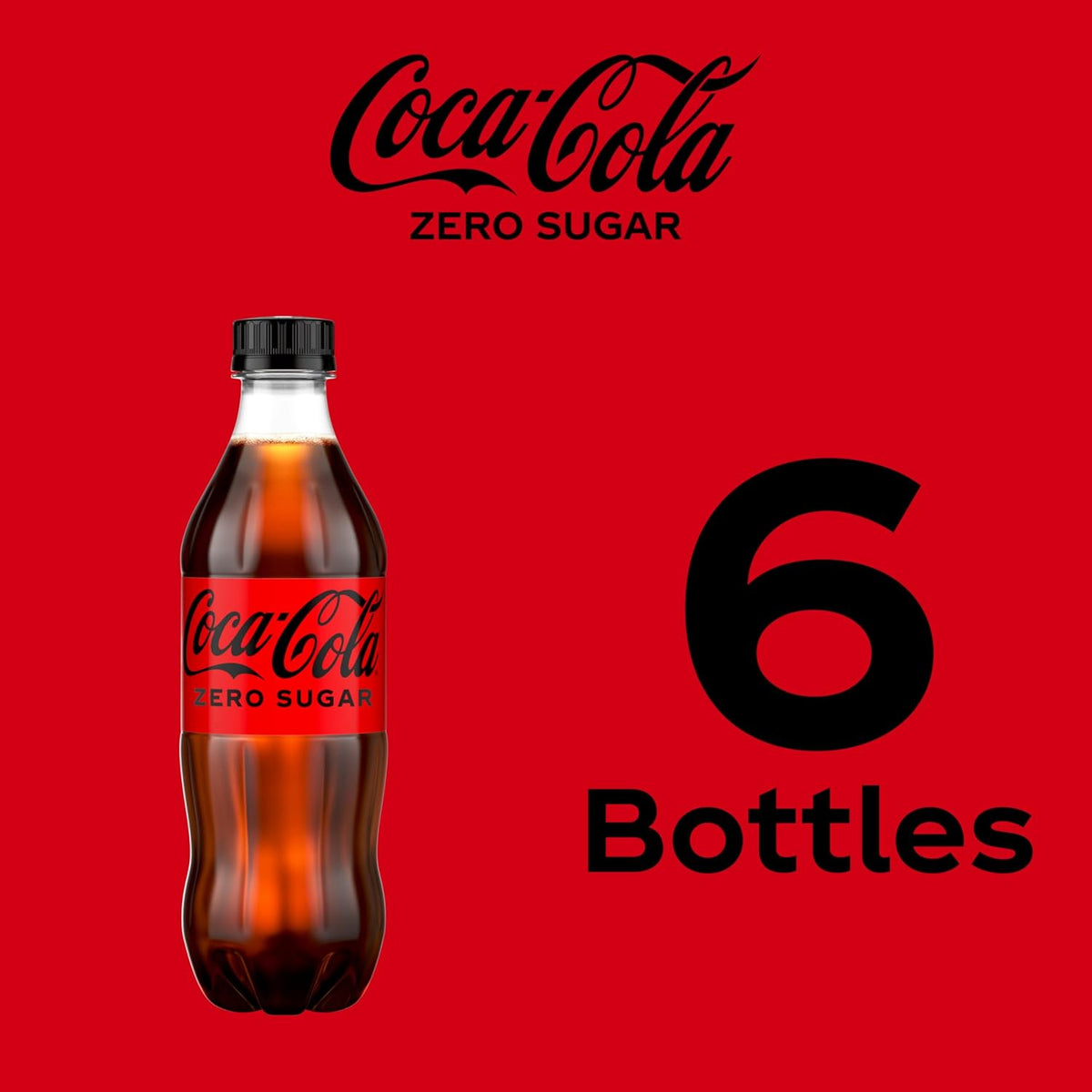 Coca-Cola Coke Zero Sugar Soda 16.9 fl oz 6 Pack – Refreshing Cola for Backyard BBQs and Patio Dining