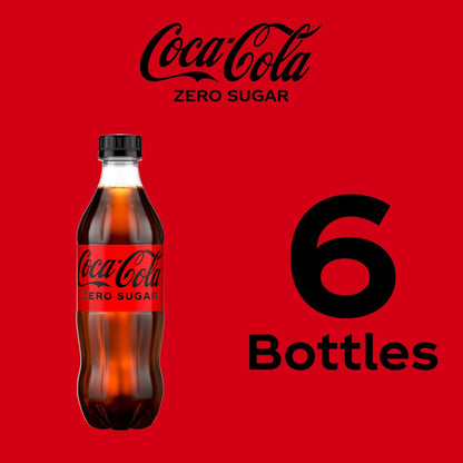 Coca-Cola Coke Zero Sugar Soda 16.9 fl oz 6 Pack – Refreshing Cola for Backyard BBQs and Patio Dining