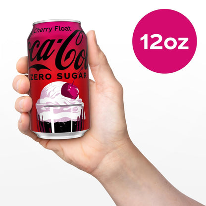 Coca-Cola Zero Sugar Cherry Float Soda – Holiday Hostess Gift for Hosts Who Appreciate Unique Soda Selections, 12 fl oz, 12 Pack