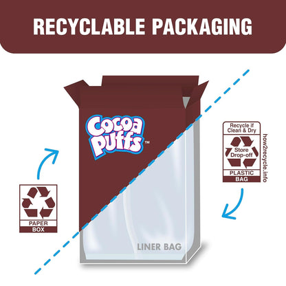Cocoa Puffs Family Cereal for Lunchbox Packing, Made with Whole Grain, Mega Size, 25.8 oz