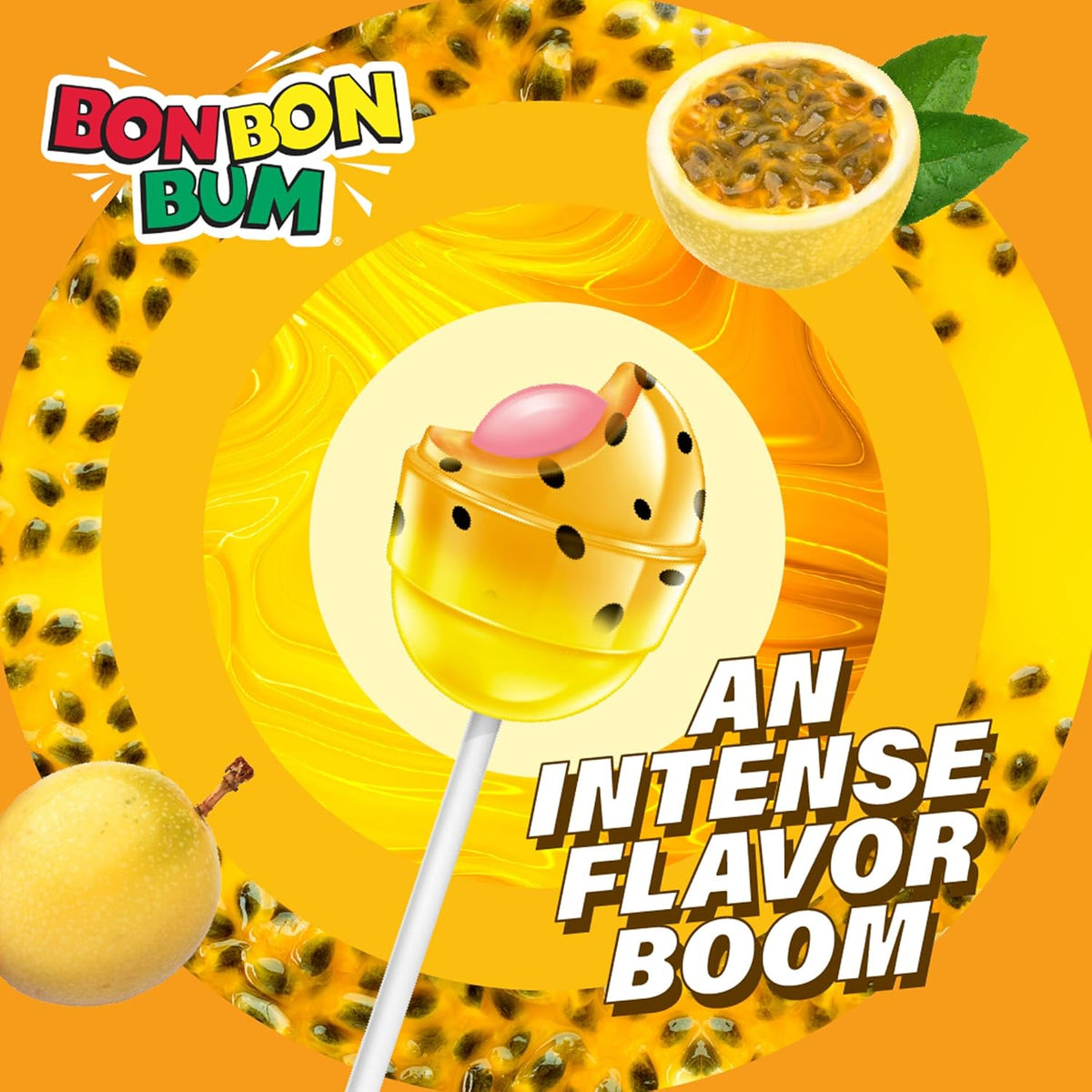Colombina Bon Bon Bum 24-Count Bulk Lollipops – Mess-Free Tropical Candy for Soccer Games, Outdoor Birthday Bashes and Street Fair Booths