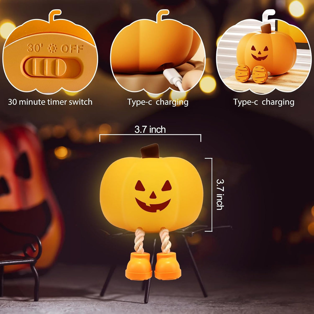 Cozziapet Smoke-Free Silicone Lamp – Worry-Free Sleep Light for Families with Babies, Toddlers, and Pets, Rechargeable