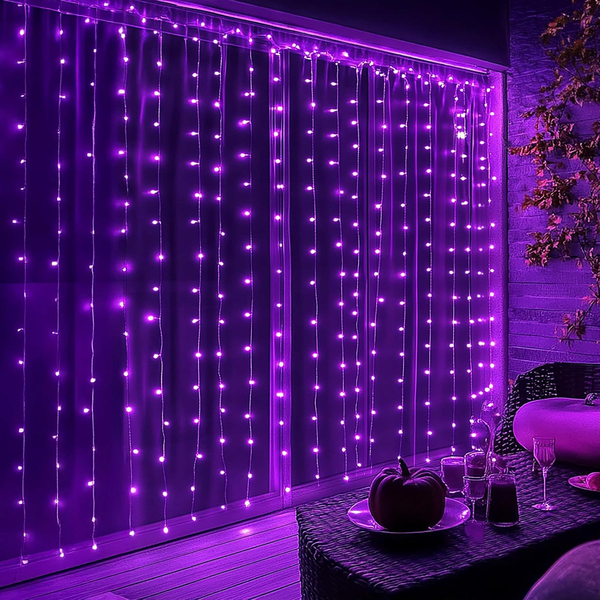 Dazzle Bright 9.8x9.8ft Fairy Curtain Lights for Bedroom Mood Lighting, Connectable 8 Mode Ambient Decor