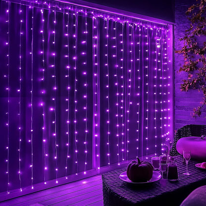 Dazzle Bright 9.8x9.8ft Fairy Curtain Lights for Bedroom Mood Lighting, Connectable 8 Mode Ambient Decor