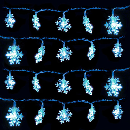 DomeStar Snowflake String Lights – Sleep Safe Bedroom Nightlight, No Flame Auto Off Compatible LED for Nurseries